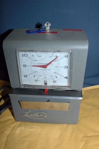 Vintage Lathem Heavy Duty Industrial Time Clock Model 4056 with key