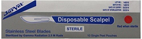 JorVet J0581 Stainless Disposable Scalpel, Size 21, Package of 10