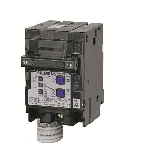 Siemens q215afc 15-amp 2 pole 120-volt combination type arc fault circuit for sale