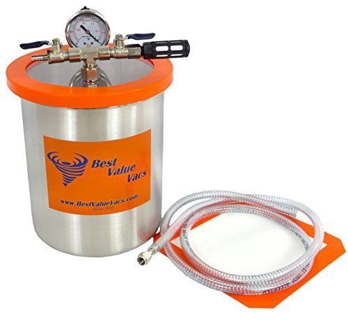 Bestvaluevacs 1.5 gallon tall stainless steel vacuum chamber to degass for sale