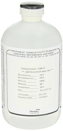 Thomas Traceable Conductivity Calibration Standard, NIST/17025 Certified, 100