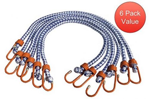 [6 Pack] 32-inch Bungee Cords - Extra Strength - Extra Thick 1/2 Inch Diameter