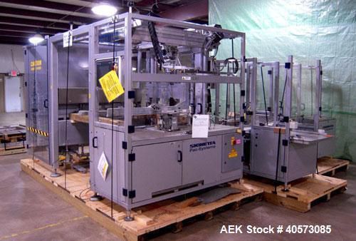 Used- Skinetta Pac-Systems PAL 1400 Automatic Palletizer. Servo driven, capable