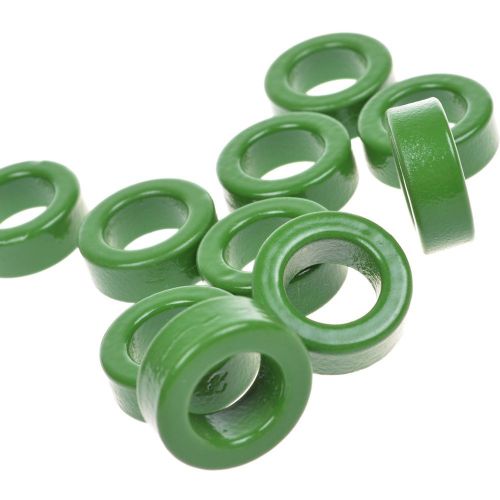 uxcell 22mm x 14mm x 8mm Power Transformer Ferrite Toroid Cores Green 10 Pcs