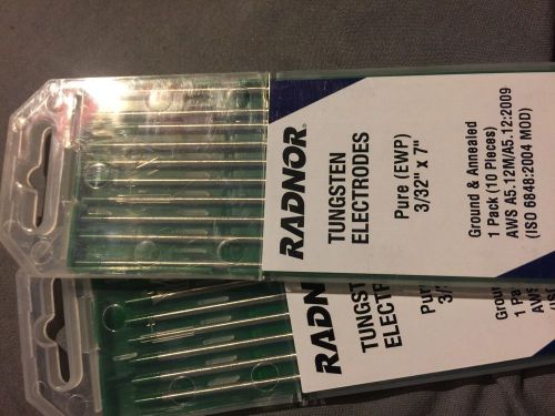 RADNOR Pure Tungsten Electrodes 3/32 By 7&#034;