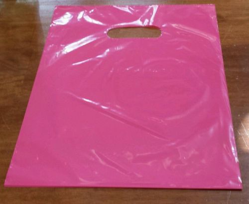 100 PINK 9 x 12 PLASTIC MERCHANDISE SHOPPING PARTY BAGS