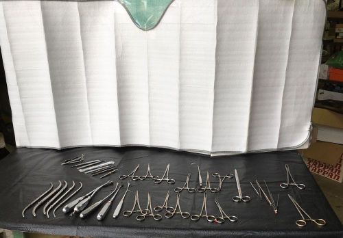 OVER 35 VARIOUS MEDICAL INSTRUMENTS HEMOSTATS STRAIGHT CURVED TWEEZERS FORCEPS