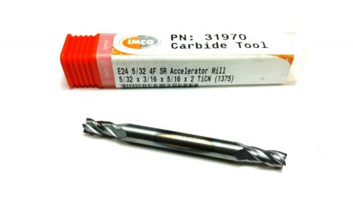 5/32&#034; imco pn:31970 solid carbide ticn 4 flute double end mill (q 124) for sale