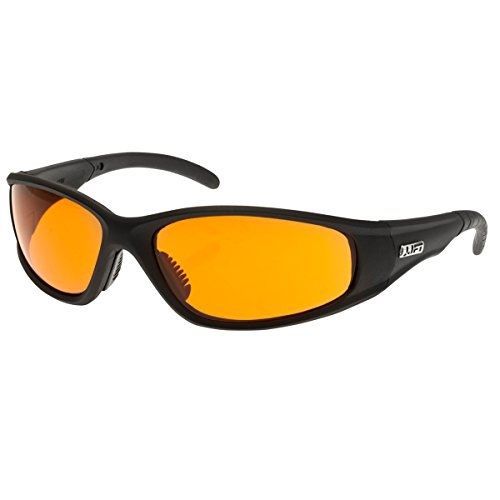 Lift safety strobe safety glasses (black frame/amber lens) for sale
