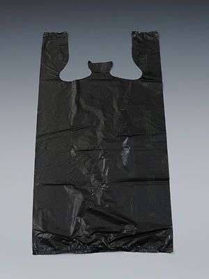 12&#034; x 6&#034; x 23&#034; .65 mil High Density T-Shirt Bag - Black (1,000 Bags)