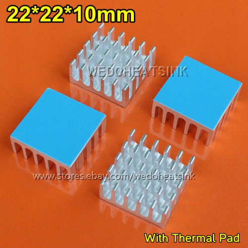 5pcs 22x22x10mm High Power Radiator Heat Sink With Thermal Tape For CPU