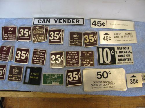 vintage vending machine metal plates