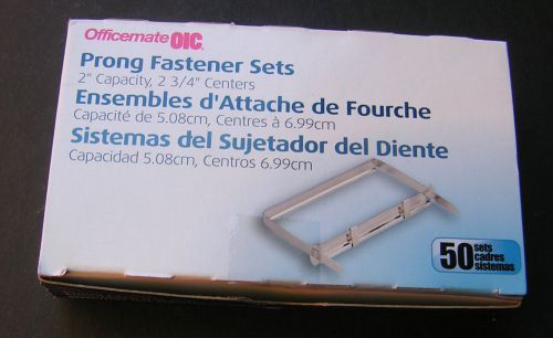 Officemate Prong Fastener Sets for Standard 2-Hole Punch 2-Inch box of 50