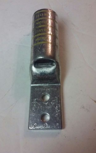 4.74&#034; two-hole lug compression connector, burndy, ya44l2nt38fx for sale