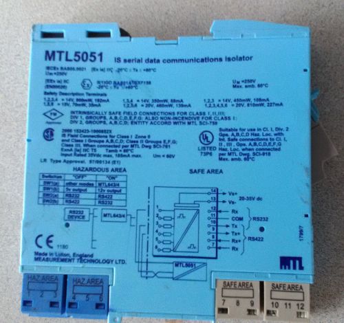 MTL5051 IS Serial Data Communications Isolation
