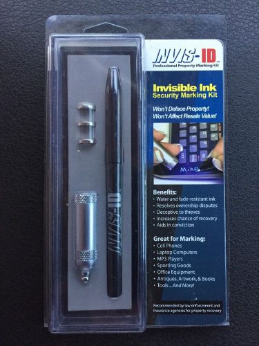 Invis-id property marking kit (med point pen &amp; uv-led mini light) new for sale