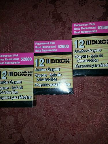 Dixon Fluorescent Pink Lumber Crayons, sold in lots of 2 Dozen, Free Shipping!