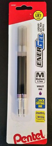 2 Pentel Refill Ink for EnerGel / Lancelot Gel Pen, 0.7mm Metal Tip, Violet Ink,