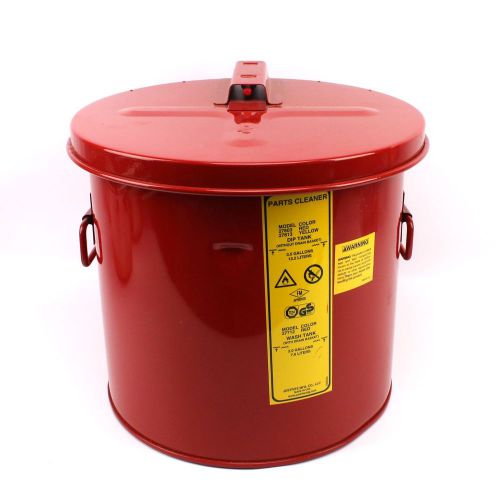Justrite red metal dip tank for cleaning parts 3.5 gal #27603 for sale