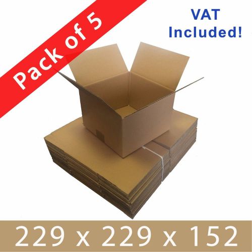 5 x Small 9&#034;x9&#034;x6&#034; Postal Mailing Packing Boxes - Strong Wall Cardboard Cartons