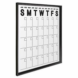 Kate and Laurel Calter Dry Erase Acrylic Calendar Black 25.5&#034; x 31.5&#034; Large F...