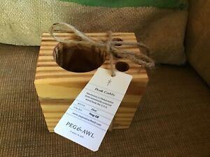 NWT PENCIL HOLDER father&#039;s DAY • wooden DESK CADDY organizer PEG &amp; AND AWL $48