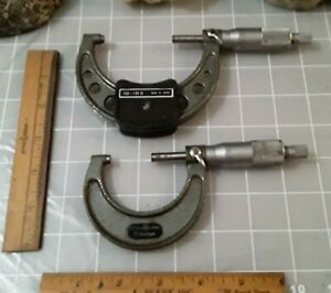 Vintage Pair of Mitutoyo  Micrometer -  103-139B &amp; 25 50mm