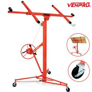 Red 4&#039;-11&#039; Drywall Panel Lifter Hoist Jack Rolling Caster Lockable DIY Tool