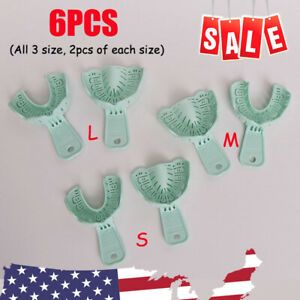 6pcs-Disposable-Dental-Implant-Impression-Trays-Plastic-Inlay-Tray-Bite-3-Size