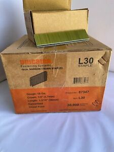 L-30-1-3/16&#034; GALV. UNICATCH STAPLES FOR SENCO,PORTERCABE &amp; DEWLAT 6 BOXES 30K