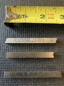 Cleveland Mo-max, Rex, Delloy 1/4 Square Lathe Cutting Tool Bits (3 Pieces) NOS