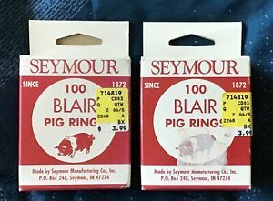 Vintage Set of 2 Boxes of Seymour BLAIR PIG RINGS, NO-BI ,96 and 97 Count