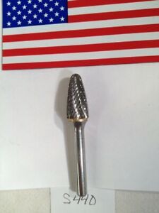 1 NEW FALCON / SGS 1/4&#034; SHANK CARBIDE BURR. SF-5. DOUBLE CUT. END CUT (S440)