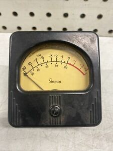 Vintage Simpson Model 47 Panel Vu Meter -20/+3 HAM RADIO MAKER BUILDER COOL PART