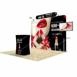 10ft Custom Trade Show Displays Booth System with Counter Monitor Bracket Lights