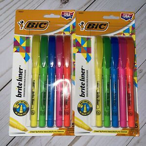 BIC Brite Liner Highlighter-5ct Assorted colors-Brand New. 2packs