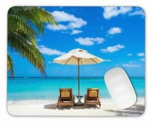 Idyllic White Beach in Front of The Turquoise Tropical sea Mouse pad Gaming