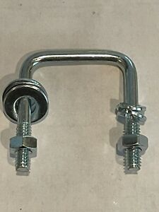 (25 PCS) Square U-Bolt 1/4-20 x 1-1/2&#034; x 1-3/4&#034; 2 Locks &amp; 2 Flats Zinc Plated