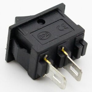 10pcs Small Mini Black On/Off Boat Rocker Rectangle10x15mm-SPST-2PIN Gifts S2P7