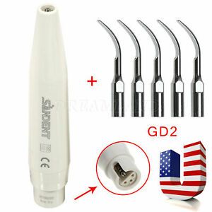 Dental Ultrasonic Scaler Handpiece &amp; 5*Scaling Tips GD2 Fit DTE SATELEC NF#U