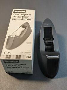 2002 Scotch C-15 Decor Tape Dispenser Black New in Box Vintage 3M USA