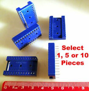 Cambion 24 Way DIL PCB Mount Standard Profile IC Socket 0.6&#034; Blue MBE009i