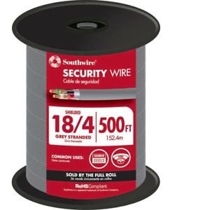 Southwire Security Cable 500 ft. 18/4 Gray Stranded CU CL3R Shielded