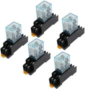 High Quality 5 Set MY2N-J 110V A/C Coil 5A Cube Relay With Socket Base PYF08A