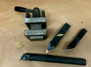 4 way   TOOL POST  HOLDER  with tools and carbide inserts vnmg