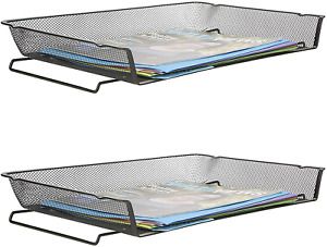 Mind Reader ASTACK2-BLK Stackable Letter Legal, Tray Mesh Desk, Document Holder,