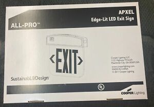 ALL-PRO APXEL72G Green LED EMERGENCY EXIT SIGN / 120-277VAC / BATTERY BACK-UP