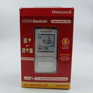 NIB Honeywell PLS750C1000 Timer Switch with Sunrise Sunset Single or 3 Way