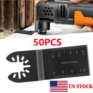50PCS Oscillating Multi Tool Carbon Steel Saw Blades Cutter Universal Cut Wood