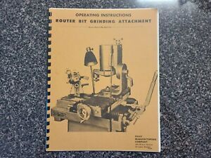 Foley Operating Instructions Router Bit Grinding Attachment R001513     1972